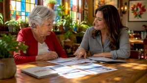 Medicare agent consulting senior client