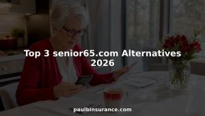 Senior woman reviewing Medicare insurance plans at table