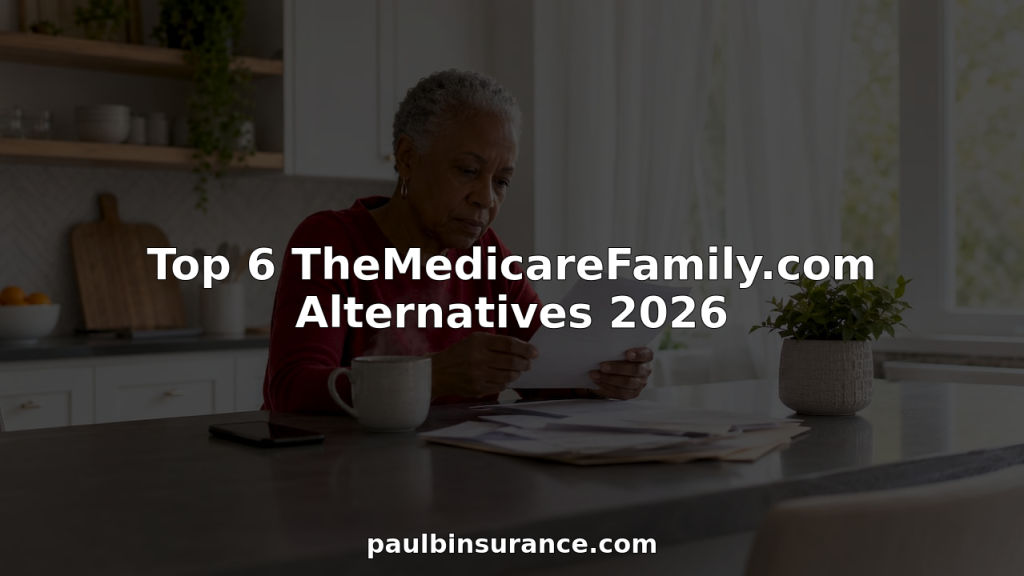 Senior woman reviewing Medicare plan documents at kitchen table