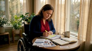 Woman reviewing Medicare mental health benefits documents