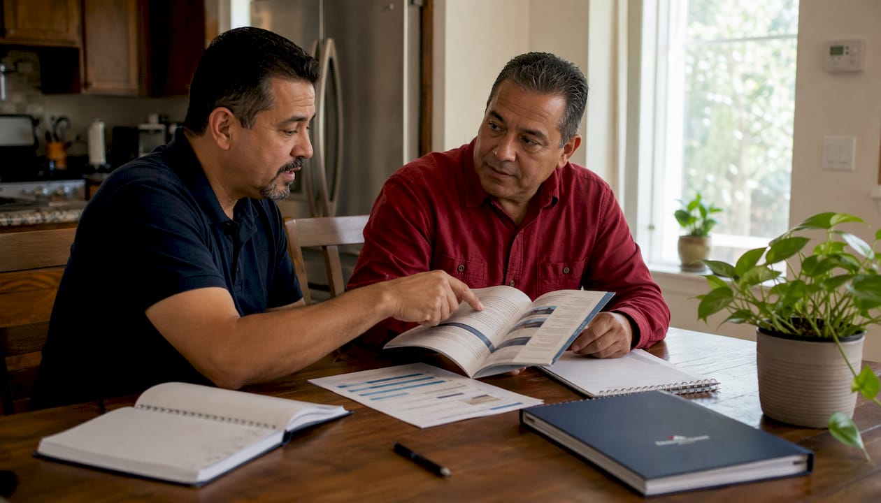 Two men discussing Medicare drug formulary reasons