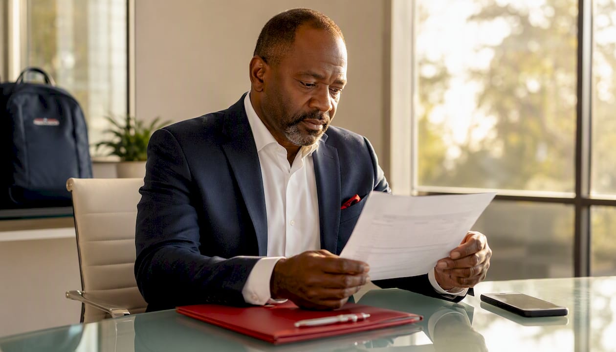 Agent reviewing Medicare appointment paperwork