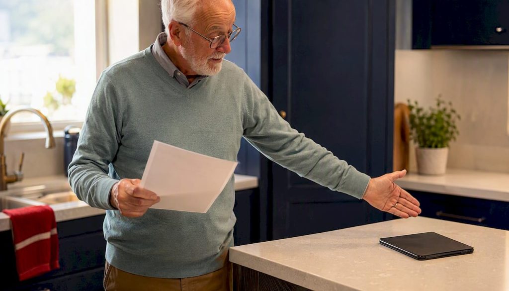 Senior reviewing Medicare plans at home