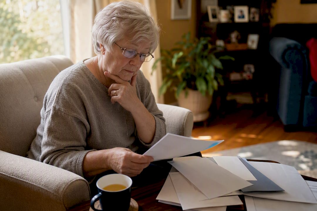 Senior reviewing health coverage options