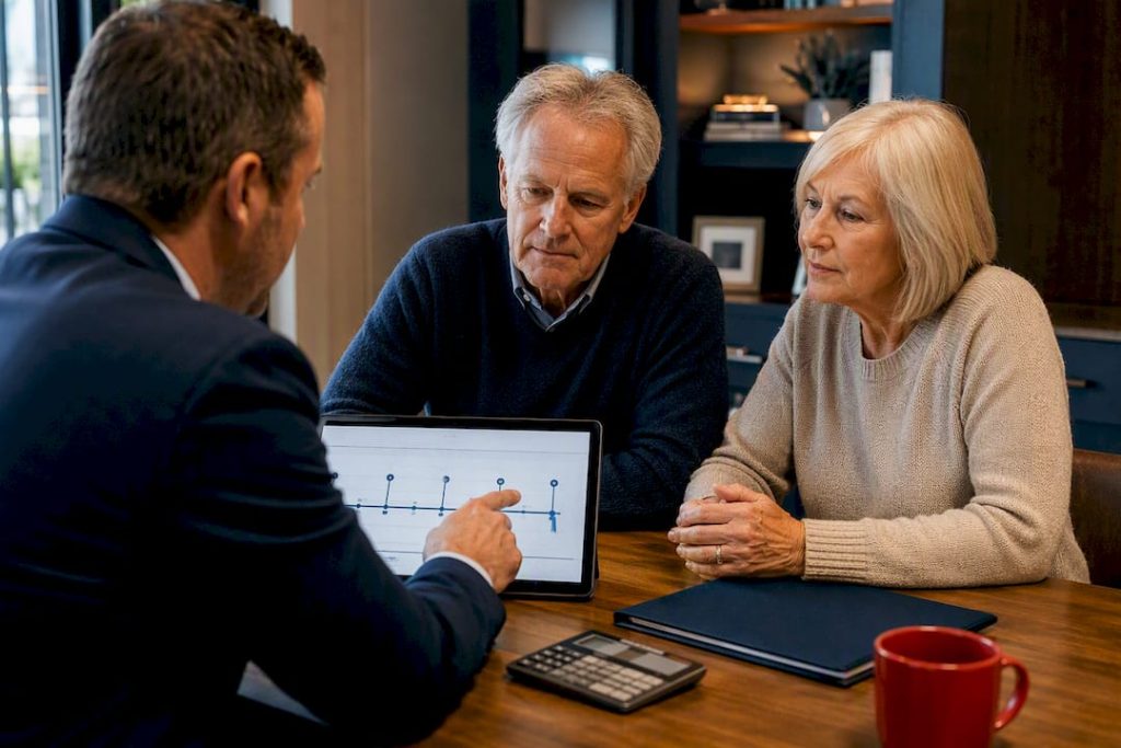 Advisor discussing annuity maturity planning