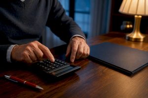 Retiree calculating annuity costs