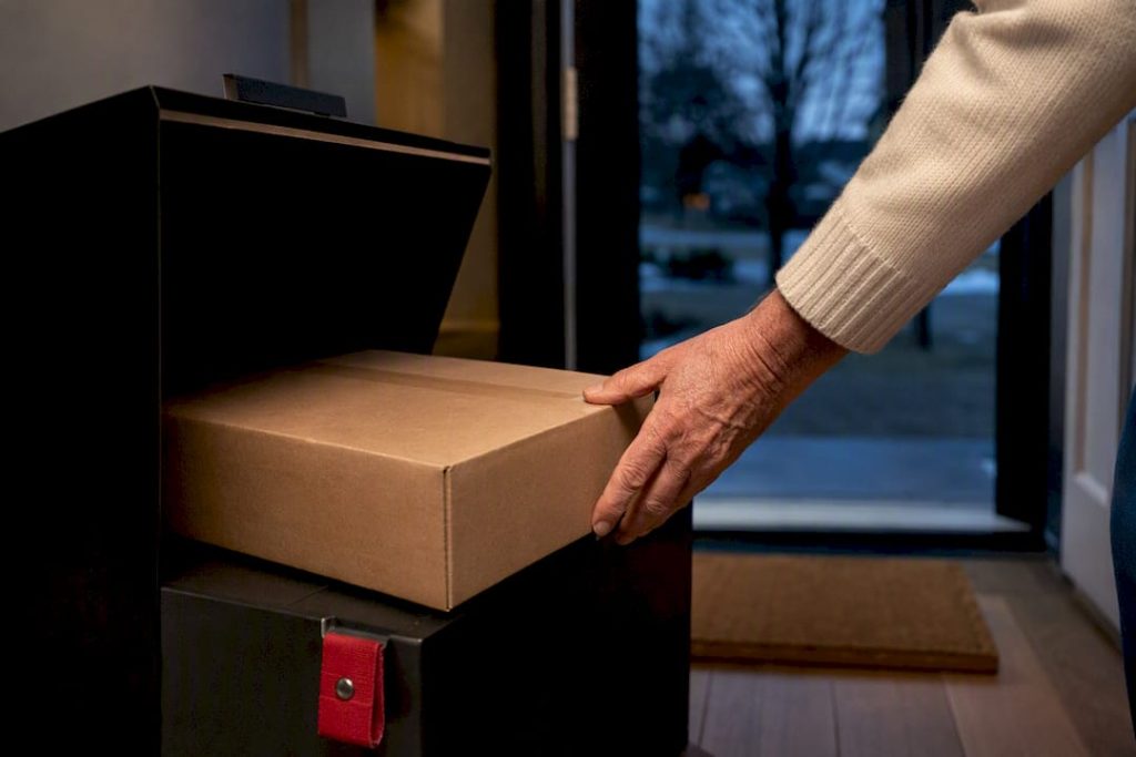 Unmarked medication parcel at secure home delivery