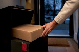 Unmarked medication parcel at secure home delivery
