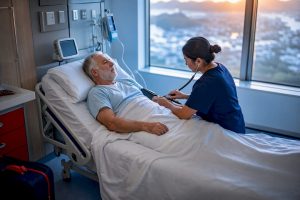 Traveler receiving emergency care overseas