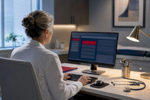 Clinician reviewing a prior authorization request