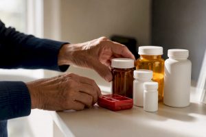 Prescription containers arranged for cost comparison