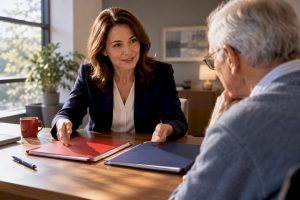 Medicare beneficiary comparing plan options