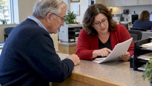 Beneficiary reviewing a medical billing claim
