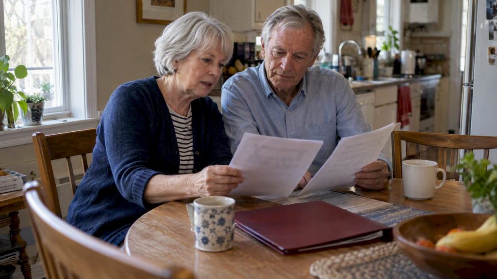 Retired couple comparing SPIA payout options