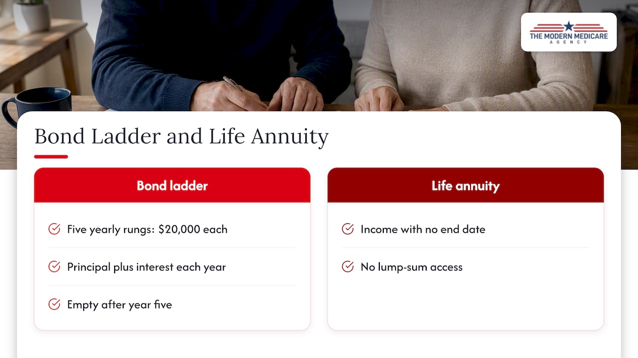 Five-year bond ladder beside lifetime annuity income